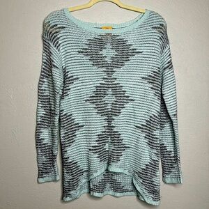 Ruby Rd petite seafoam green and silver sparkle knit sweater